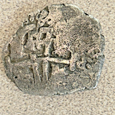 1600 SPANISH COLONIAL COB (SHIPWRECK) VERY RARE 2R VF picture