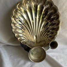 Antique Wm & S Blackinton Silverplate Shell Basket Tray #167 w Handle Label picture