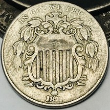 1872 Shield Nickel 5 Cents 5C Ungraded Choice US Type Coin CC31412 picture