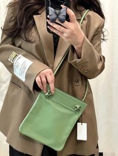 Hermes Aline Mini Avocado Green Leather Crossbody Shoulder Bag Silver Hardware picture