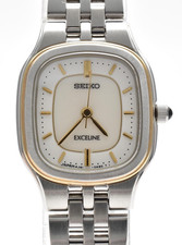 VINTAGE [ Near MINT ] SEIKO Exceline 4J41-0AA0 Tank Quartz Women's Watch Japan picture