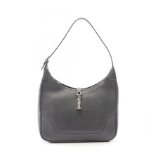 HERMES Trim 31 Shoulder Handbag Buffalo leather Gray Graphite SHW Used Women C picture