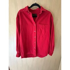 Eddie Bauer Vintage Shirt Mens Red 100% Cotton Long Sleeve Button Up Pocket picture