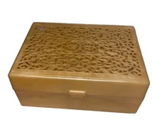 Vintage cute Lucite Yellow Plastic Jewel Co Fold Out Tiered Jewelry Box USA 7