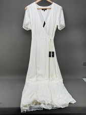 NWT Lulus Much Obliged White Wrap Maxi Gauzy Draped Dress M picture