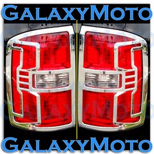 14-16 GMC Sierra 1500 Truck Triple Chrome Taillight Tail Light Trim Bezel Cover picture