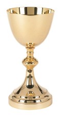 Church Gold Plated Brass Chalice & Paten, 11 Ounce, Classic Chapel picture