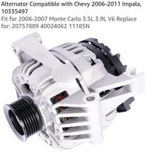 Alternator For Chevy 2006-2011 Impala, 2006-2007 Monte Carlo 3.5L 3.9L V6 picture