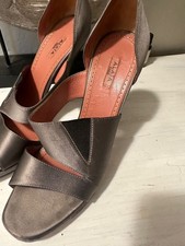 Alaia Paris Gray Satin Cutout High Heel Sandals Made Italy Designer Shoes picture