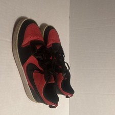 Nike Men's Low Top Lace-Up Athletic Sneakers Red Black Colorblock picture