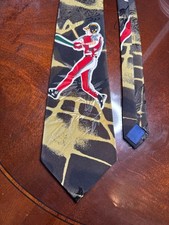 Vintage Studio 850 Baseball Player Silk Tie                                41-28 picture