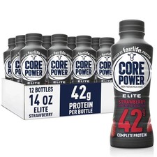 Core Power Elite High Protein Shake, Strawberry, 42g Bottle, 14oz, 12 Pack picture