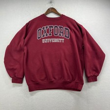 Oxford University Deluxe Sweats Sweatshirt Mens XL Burgundy Graphic Collegiate picture