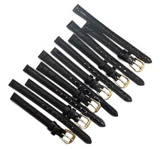 8/10/12mm Stylo Black Genuine CROCO Watch Band-Black (set of 6) picture