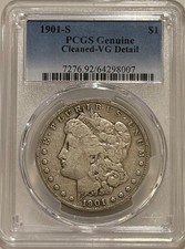 1901 S Morgan Silver Dollar PCGS VG Details Tough Date Morgan picture