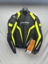 AGV Sport GP Corsa Leather Motorcycle Jacket Flo Yellow/Black Size 42 picture