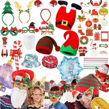NICOWARM Large Opulent Christmas Photo Booth Props, Xmas Party Supplies, picture