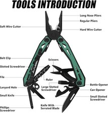 FLISSA 16-in-1 Multi Tool Pliers Stainless Steel EDC Multitool with Pocket Knife picture
