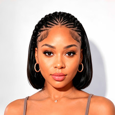 Pre-braided Straight Short BOB Wig $155.00 picture