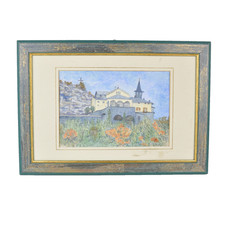 Original Vintage Italian Watercolor Painting Santa Maria Pont Canavese Art picture