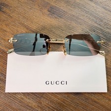 Gucci GG1808S 003 52mm Square Sunglasses in Gold/Gray Lens picture