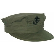 USMC Olive Drab Utility Cover - Marine Corps OD Green 8-Point Hat - USGI - USA picture