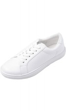 Feversole Women's Sneakers Sz 7.5 M Fashion Shoes White Low Top Lace Up Casual picture