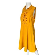 Eloquii Dress Mustard Yellow Sleeveless Ruffle Front Office Work Size 18 picture