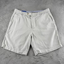 J McLaughlin Shorts Mens 36 Beige Linen Blend Coastal Preppy Resort Beach Dad picture