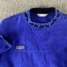 Columbia Sportswear Vintage Fleece Pullover Blue Made in USA Mens M Warm Read picture