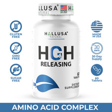 Hallusa Natural HGH-Booster L-arginine & Nitric Oxide Support, 60 Tablets picture