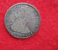 1789 Guatemala Silver 2 Reales Spanish Colonial Circulated Carolus IV picture