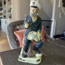 Vintage Sea Captain Sailor Figurine Nautical Pipe Map Anchor 13