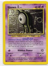 2001 Pokemon Neo Discovery Unown A 33/75 Rare Unlimited picture