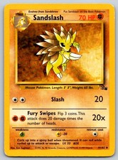 Sandslash Unlimited Fossil 41/62 Pokemon Card MP picture