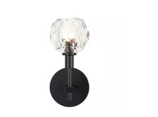 Alsy 4.75 in. 1-Light Black Wall Sconce with Clear Captured Glass Shade picture