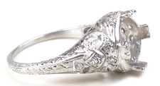 Antique 1920's Mounting Engagement Platinum Hold 8.5MM-9MM Ring Size 6.25 UK-M picture