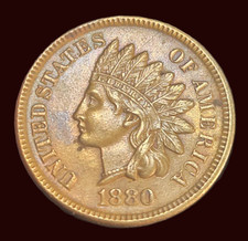 880 Indian Head Cent - High Grade Red/Brown Stunner -  picture