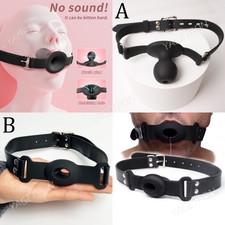 Silicone Open Mouth Ball Gag Breathable Adjustable Strap Couple Restraint picture