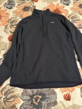 Patagonia Better Sweater Mens Large Dark Blue Jacket 1/4 Zip Fleece Pullover picture
