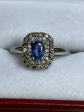 $2,500 Effy 14K White Gold Tanzanite Chocolate White Diamond Ring Band Size 7 picture