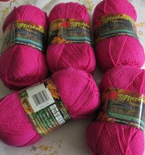 5 (100g) SKEIN LOT Berella MUSKOKA Aran Yarn Superwash Merino Wool HIBISCUS PINK picture