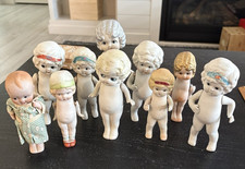Lot of 10 Vintage Japan Frozen / Charlotte Jointed Miniature Bisque Dolls picture