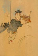 Henri TOULOUSE-LAUTREC: Au Café, LITHOGRAPH, 1950 picture