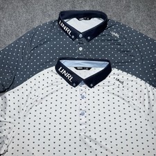 UNRL Polo Shirt Men XL Athletic Performance Stretch Casual Geometric Lot of 2 picture
