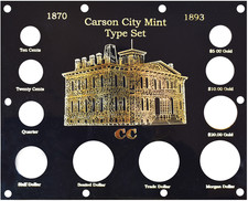 Capital Plastics 1870-1893 12-Coin U.S. Carson City Mint Type Set Holder picture