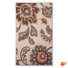 Washable Paisley Floral Accent Rug 1'8
