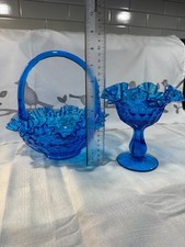 Vintage Fenton Colonial Blue Glass - Two Pieces picture