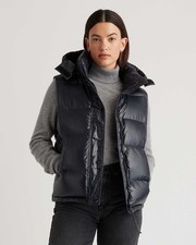 $225 BNWT QUINCE Responsible Down Puffer Vest Shiny Black SZ S picture
