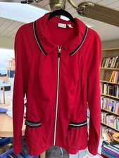 Zenergy by Chico's Red Zip-Up Jacket with Black and White Trim, Size 2 picture